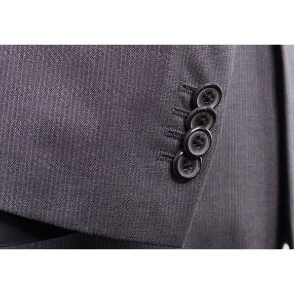 Banana Republic Blazer Mens 40R Italian fabric Gray Wool Two Button Striped - Picture 8 of 15